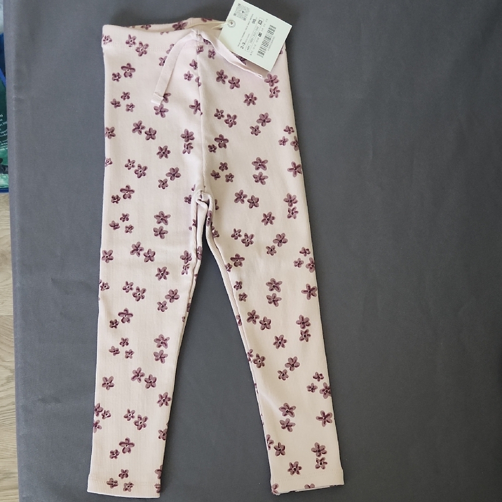 New Zara Kids Pink Floral Leggings